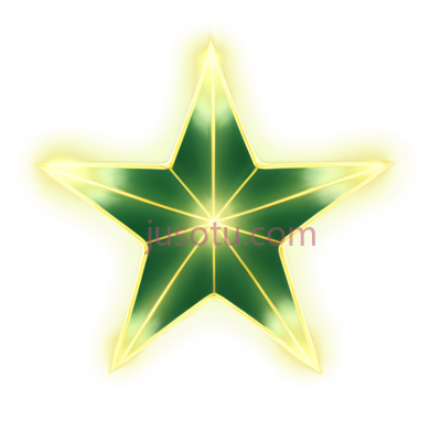 五角星,发光,绿色, PNG