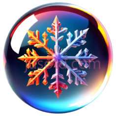 雪花,3D,彩虹色PNG