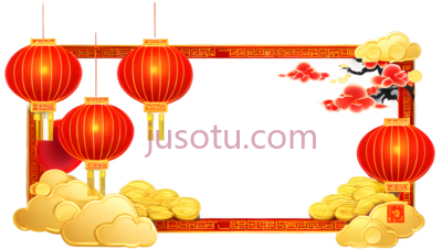 灯笼,云朵,中国新年装饰,红色,黄色, PNG
