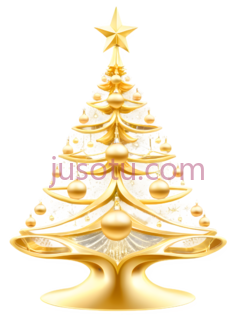 圣诞树,现代,金色PNG