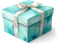 礼物盒,水彩画,蓝色PNG