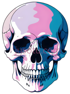 骷髅,抽象,粉色,蓝色PNG