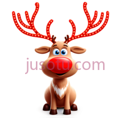 驯鹿,卡通,棕色, 红色PNG