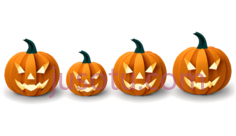 南瓜灯,雕刻有表情,橙色PNG