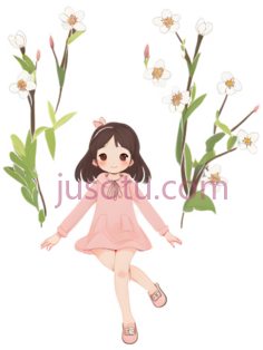 春季,可爱女孩PNG