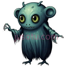 卡通生物,可爱,绿色PNG