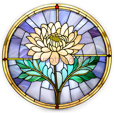 花朵,彩色玻璃,黄色,绿色,紫色, PNG