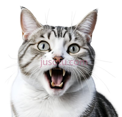 猫,灰白相间, PNG