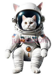 猫,宇航服,白色PNG