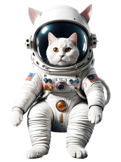 猫,宇航服,白色, PNG