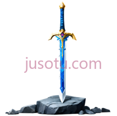 剑,卡通,蓝色,金色PNG