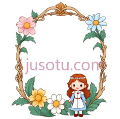 女孩,卡通,蓝色裙子,白色上衣PNG