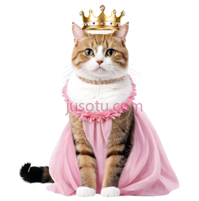 猫,公主装束,粉色, PNG