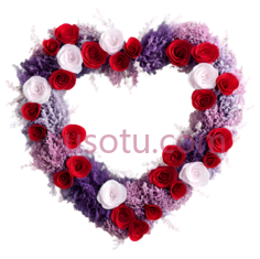 花环,心形,红色,粉色PNG