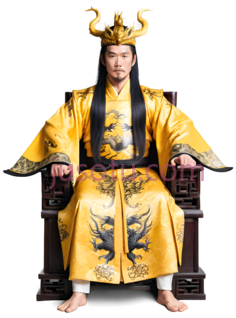 古代皇帝,中式服装,黄色PNG