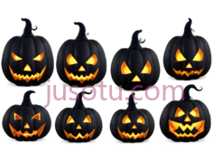 南瓜灯,雕刻,黑色,橙色PNG