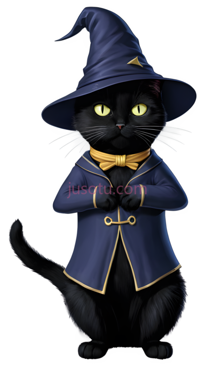 黑猫,魔法师,黑色, PNG