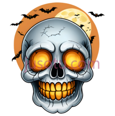 骷髅,卡通,白色, 黄色, 黑色PNG