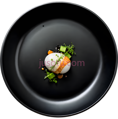 食物,现代,黑色盘子, 白色,橙色食材, PNG