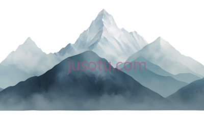 山脉,插画,白色,灰色, PNG