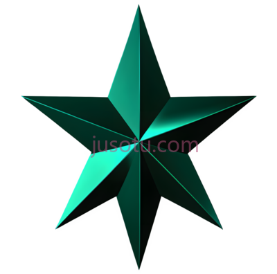 星形,立体,绿色, PNG