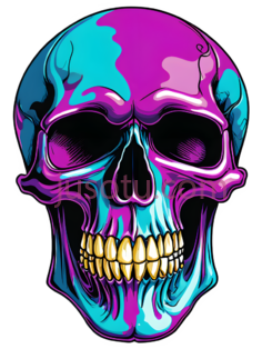 骷髅,卡通,紫色,蓝色PNG