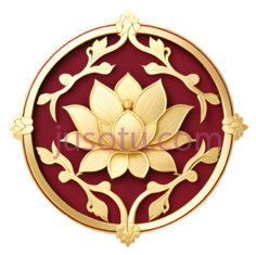 莲花图案,装饰,金色,红色PNG