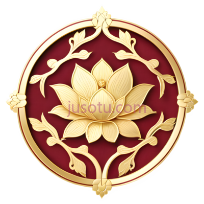 莲花图案,装饰,金色,红色, PNG