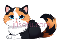 猫,卡通,黑色,橙色,白色PNG