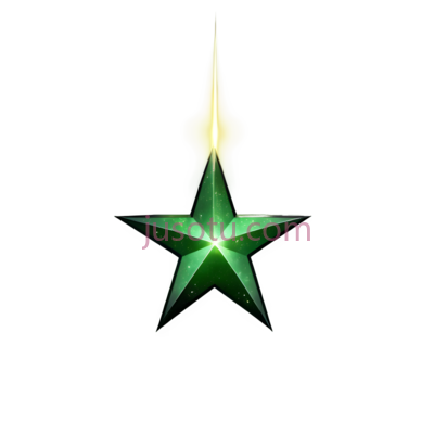 星星,发光,绿色, PNG