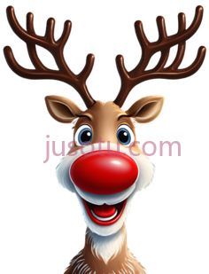 驯鹿,卡通,棕色,白色,红色PNG