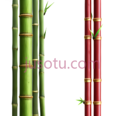 竹子,绿色,红色PNG