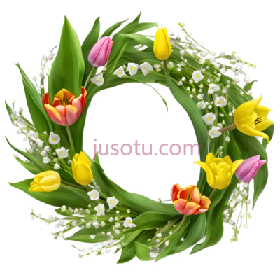 花环,自然,黄色,粉色,橙色, PNG