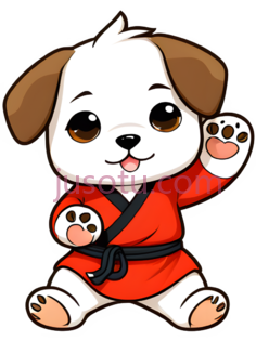 小狗,卡通,白色,棕色,红色PNG