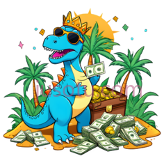 恐龙,卡通,蓝色PNG