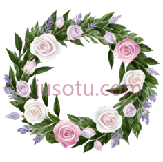 花环,水彩画,粉色,白色PNG