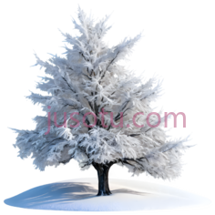 树,雪覆盖,白色PNG
