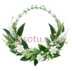 花环,自然,白色,绿色, PNG