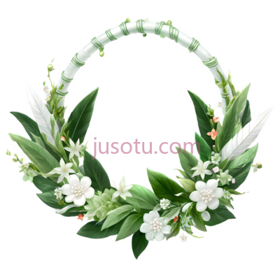 花环,自然,白色,绿色, PNG