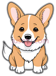 柯基犬,卡通,棕色,白色PNG