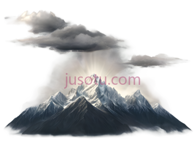 雪山,插画,白色,灰色, PNG