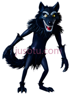 狼,卡通,黑色PNG