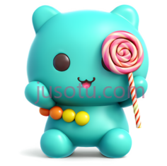 卡通熊,可爱,蓝色PNG