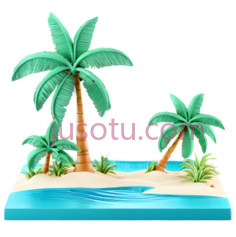 岛屿,卡通,蓝色,绿色,棕色PNG