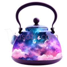 茶壶,宇宙星空,蓝色, 粉色, 紫色PNG