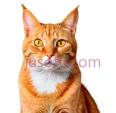猫,坐姿,橙色PNG