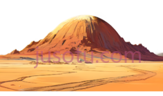 山丘,插画,橙色PNG