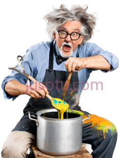 厨师,搞笑,蓝色衬衫, 黑色围裙PNG