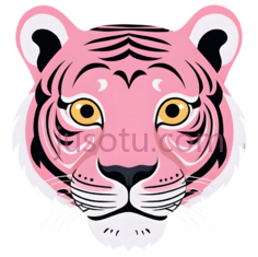 老虎,卡通,粉色PNG