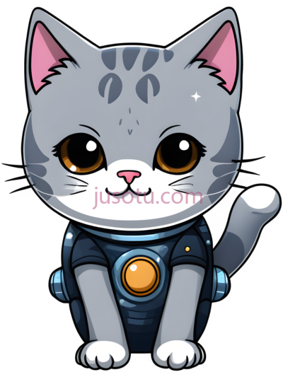 猫,卡通,灰色,白色,黑色, PNG